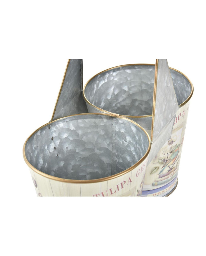 Planter DKD Home Decor Pink Metal Shabby Chic 24 x 12 x 23 cm