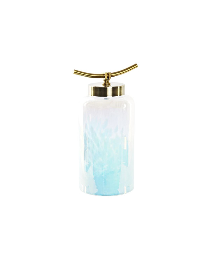 Vase DKD Home Decor Blue Golden Metal Crystal Mediterranean 19 x 15 x 33 cm