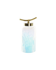 Vase DKD Home Decor Blue Golden Metal Crystal Mediterranean 19 x 15 x 33 cm