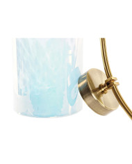 Vase DKD Home Decor Blue Golden Metal Crystal Mediterranean 19 x 15 x 33 cm