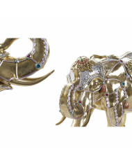 Decorative Figure DKD Home Decor Elephant Golden Resin Multicolour (45,5 x 20 x 35 cm) (2 Units)