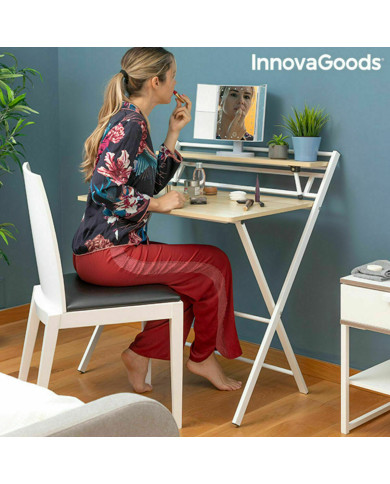 Folding Desk with Shelf InnovaGoods Tablezy Wood (Refurbished B)