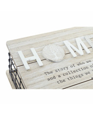 Decorative box DKD Home Decor Black Natural Metal MDF Wood