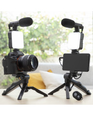 Vlogging Kit with Light, Microphone and Remote Control Plodni InnovaGoods 6 Pieces