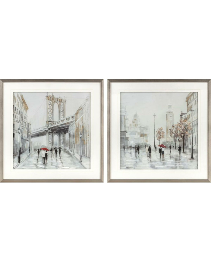 Canvas DKD Home Decor polystyrene Canvas 60 x 3 x 60 cm 63 x 3 x 63 cm