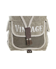 Casual Backpack DKD Home Decor Star Vintage Grey Cotton Leather (30 x 17 x 44 cm)