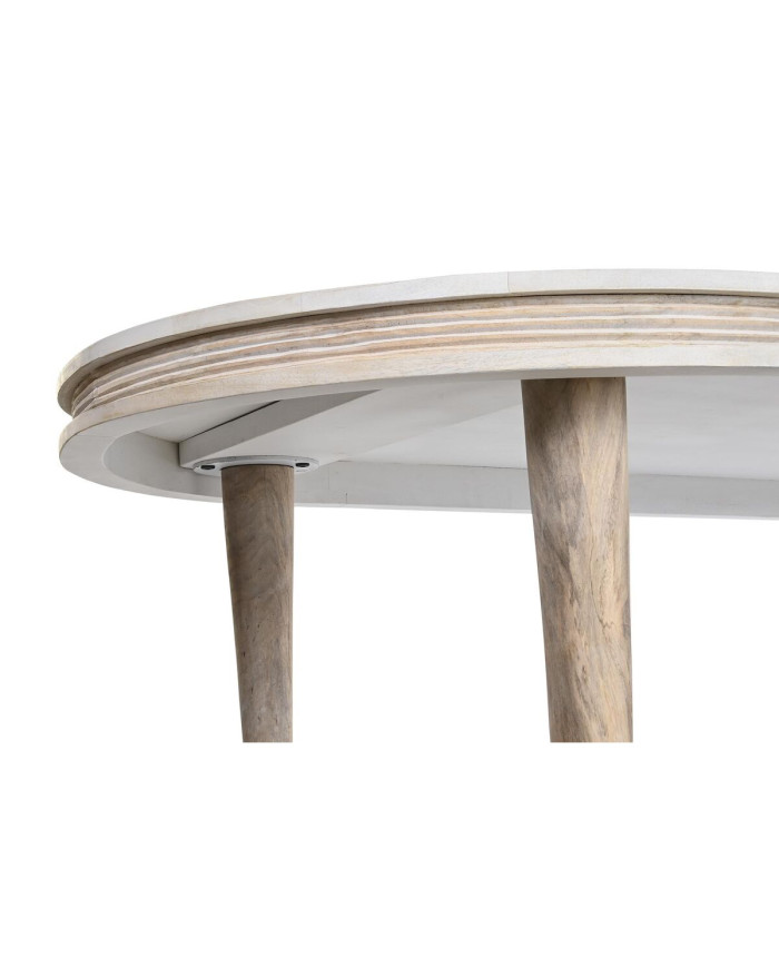 Dining Table DKD Home Decor White Golden Brass Mango wood 180 x 90 x 76 cm