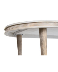 Dining Table DKD Home Decor White Golden Brass Mango wood 180 x 90 x 76 cm