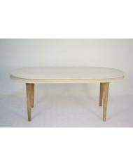 Dining Table DKD Home Decor White Golden Brass Mango wood 180 x 90 x 76 cm