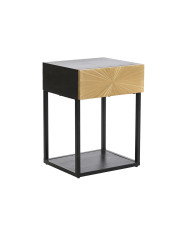 Nightstand DKD Home Decor Golden 35 x 40 x 55 cm Black Metal Wood