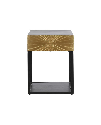 Nightstand DKD Home Decor Golden 35 x 40 x 55 cm Black Metal Wood