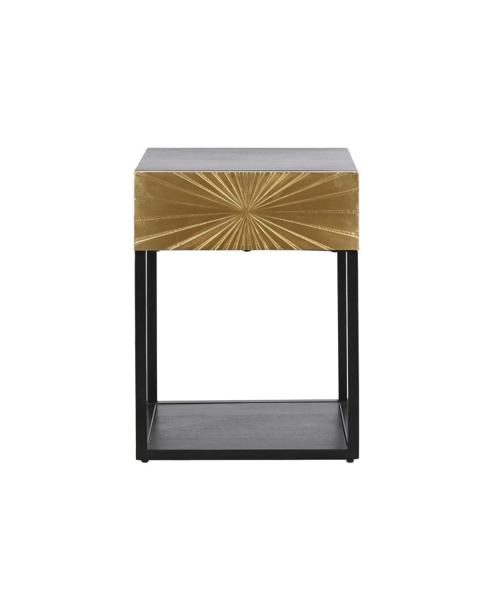 Nightstand DKD Home Decor Golden 35 x 40 x 55 cm Black Metal Wood