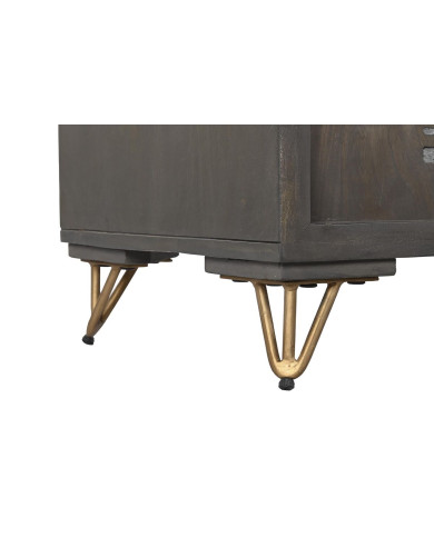 TV furniture DKD Home Decor Metal Brown Mango wood 160 x 40 x 50 cm