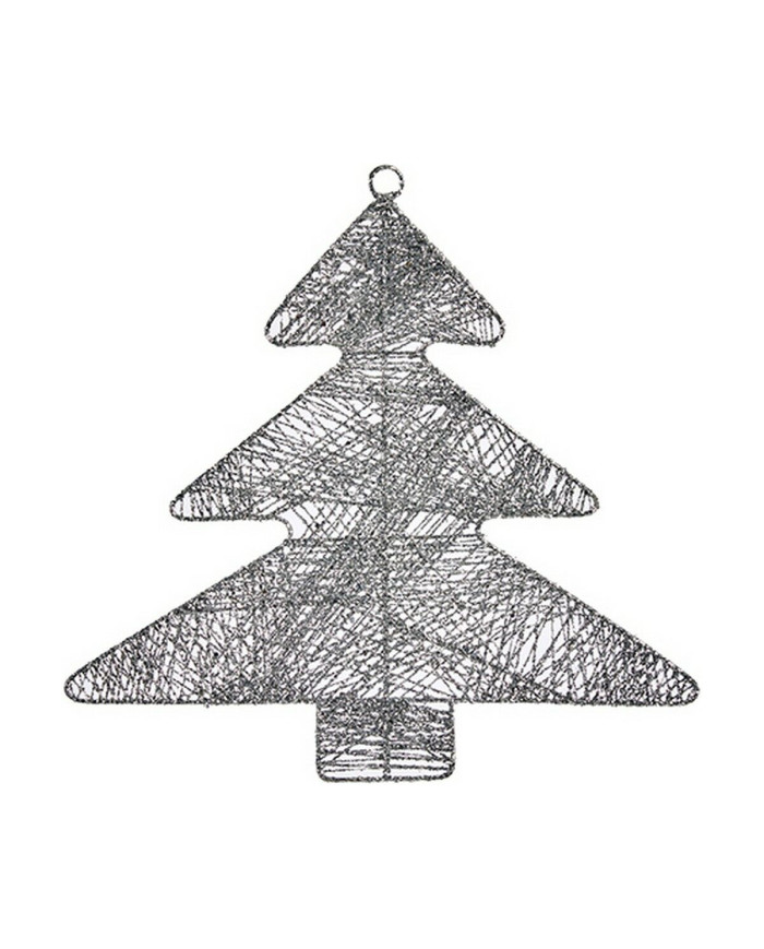Christmas bauble Krist+ Silver Metal Plastic Christmas Tree 36,7 x 0,2 x 37,5 cm