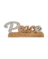 Decorative Figure Krist+ Peace Silver Glitter 6 x 13 x 31 cm