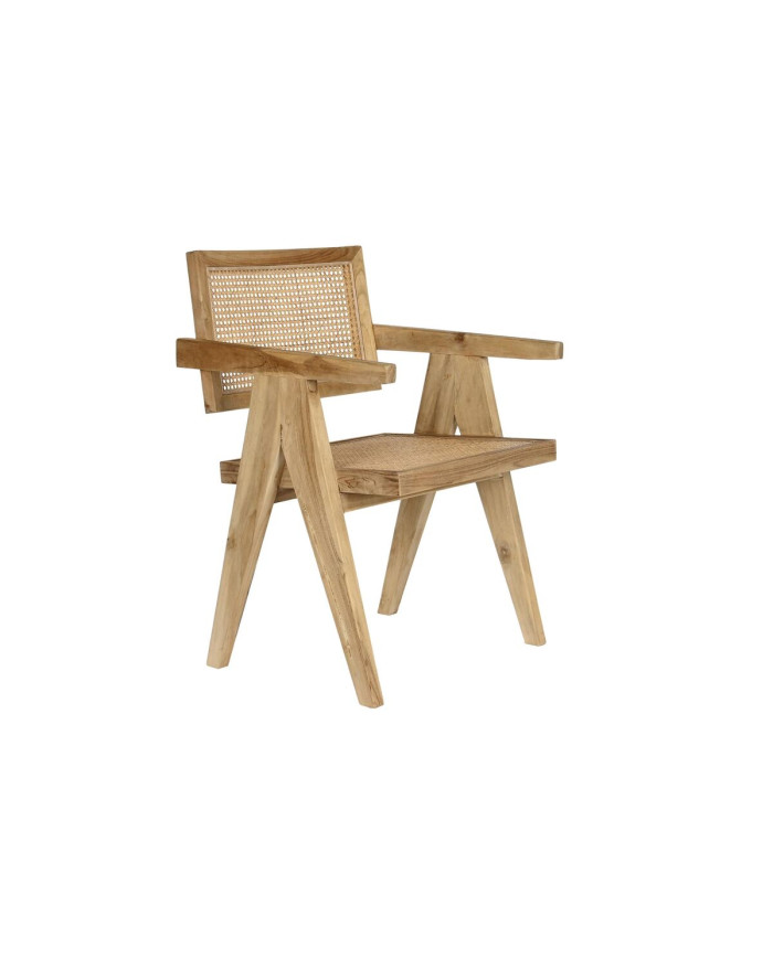Dining Chair DKD Home Decor Natural Teak Rattan (58 x 56 x 82 cm)