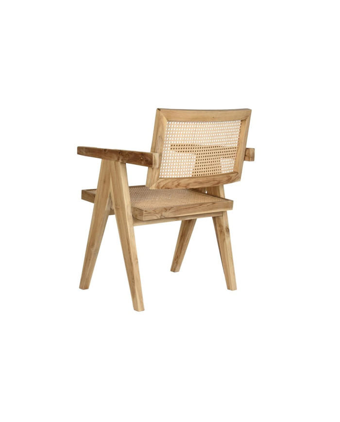 Dining Chair DKD Home Decor Natural Teak Rattan (58 x 56 x 82 cm)