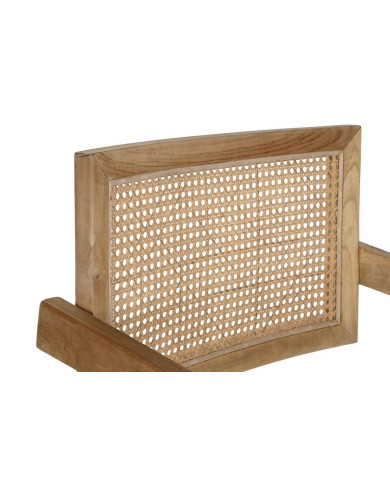 Dining Chair DKD Home Decor Natural Teak Rattan (58 x 56 x 82 cm)