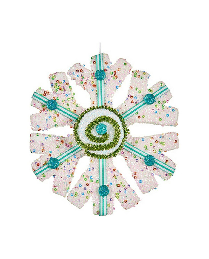 Christmas bauble Krist+ Blue White Green Snowflakes 17 x 6 x 17 cm