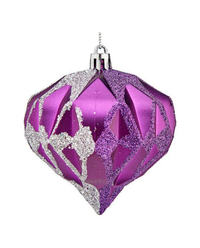 Christmas Baubles Krist+ Purple Silver Plastic Diamond Ø 8 cm 6 Units