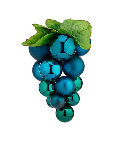 Christmas Bauble Krist+ Blue Plastic Grapes Small