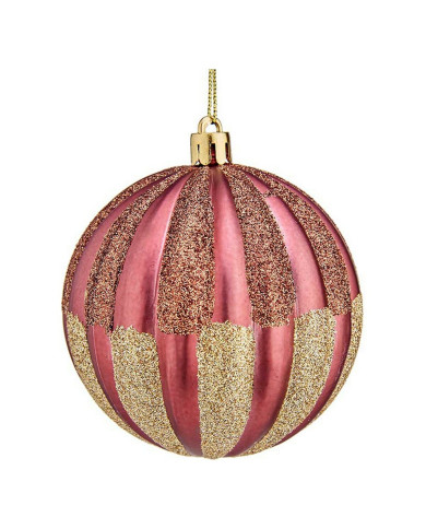 Christmas Bauble Krist+ 00862 Pink PVC Plastic Ø 8 cm 6 Units
