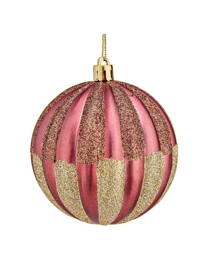 Christmas Bauble Krist+ 00862 Pink PVC Plastic Ø 8 cm 6 Units