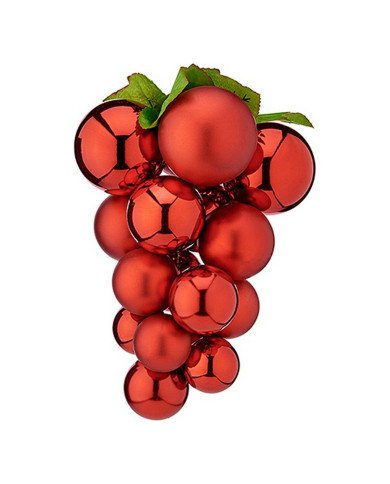 Christmas Bauble Krist+ Red Plastic Grapes Small