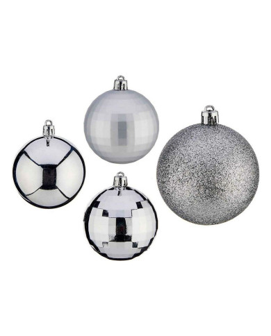 Christmas Baubles Krist+ Silver PVC Ø 7 cm 50 Units