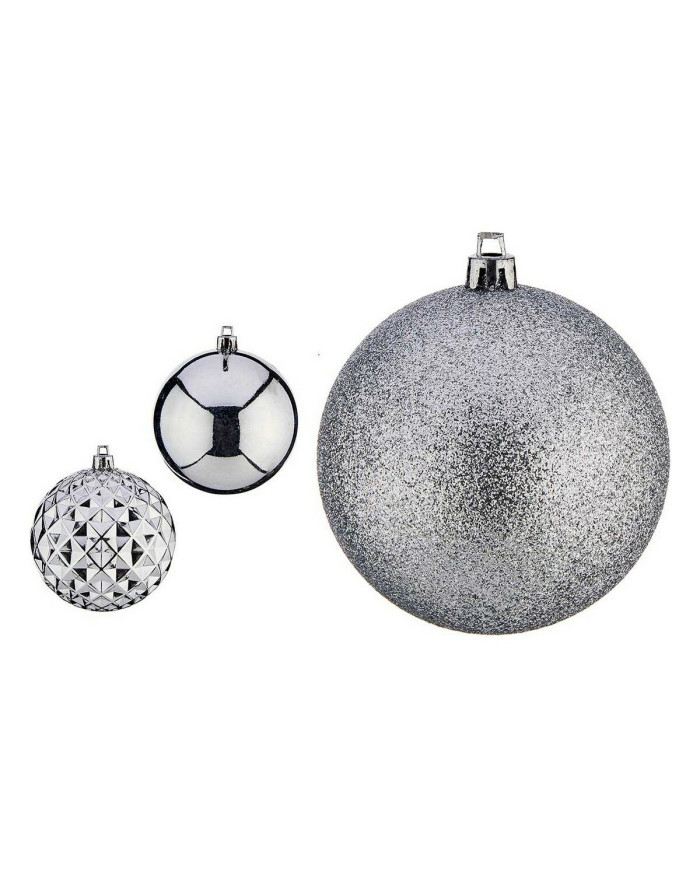 Christmas Baubles Krist+ Silver PVC Ø 8 cm 3 Units