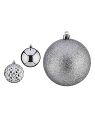 Christmas Baubles Krist+ Silver PVC Ø 8 cm 3 Units