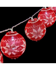 Wreath of LED Balls Krist+ White Red 2 m Ø 6 cm