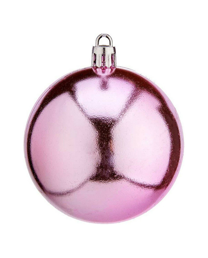 Christmas Baubles Krist+ K1912476-4 Pink Plastic Ø 7 cm 12 Units