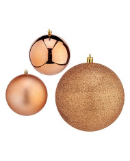 Christmas Baubles Krist+ Copper Plastic Ø 10 cm 6 Units