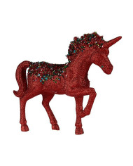 Decorative Figure Krist+ Blue Red Unicorn 9,5 x 31 x 40 cm