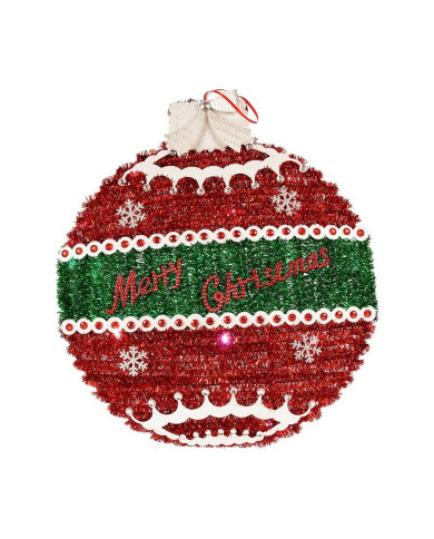 Christmas Bauble Krist+ White Red Silver polypropylene PET Plastic LED Light