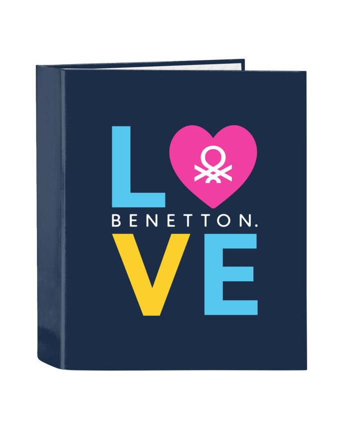 Ring binder Benetton Love Navy Blue A4 (27 x 33 x 6 cm)