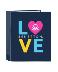 Ring binder Benetton Love Navy Blue A4 (27 x 33 x 6 cm)