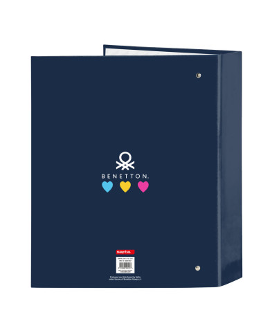 Ring binder Benetton Love Navy Blue A4 (27 x 33 x 6 cm)