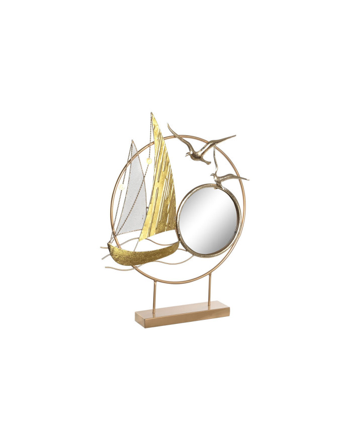 Decorative Figure DKD Home Decor Mirror Golden Metal Mediterranean (53 x 9 x 67 cm)