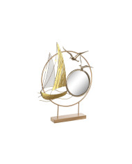 Decorative Figure DKD Home Decor Mirror Golden Metal Mediterranean (53 x 9 x 67 cm)