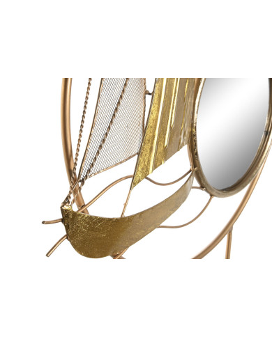 Decorative Figure DKD Home Decor Mirror Golden Metal Mediterranean (53 x 9 x 67 cm)