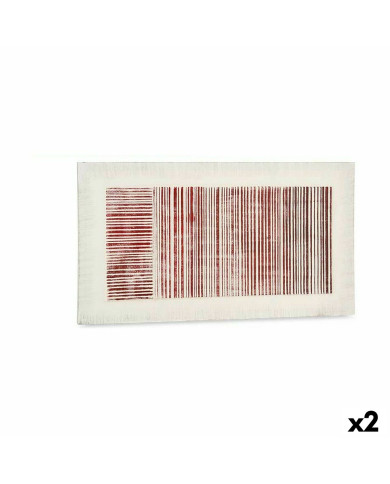 Canvas Gift Decor White Pink Stripes With relief 110 x 60 x 2,5 cm (2 Units)