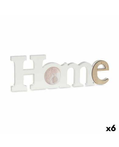 Photo frame Gift Decor Home White Brown MDF Wood (6 Units)