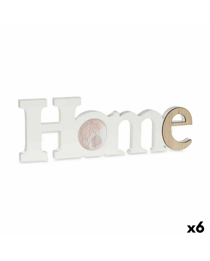 Photo frame Gift Decor Home White Brown MDF Wood (6 Units)