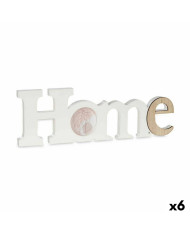 Photo frame Gift Decor Home White Brown MDF Wood (6 Units)