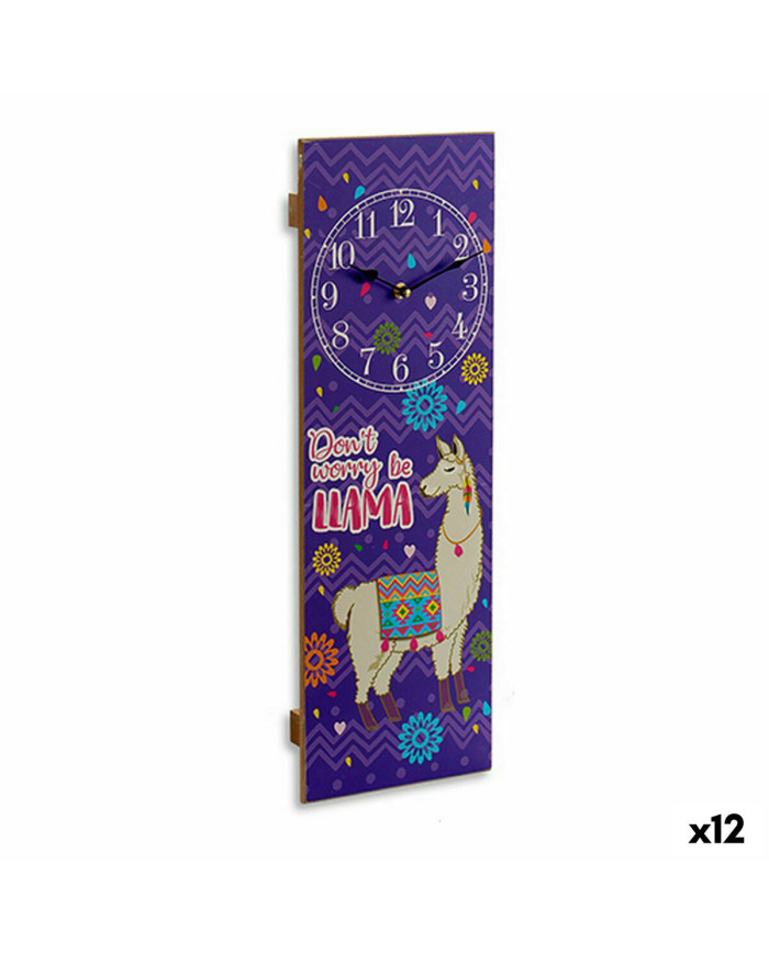 Wall Clock Gift Decor Llama 2,5 x 60 x 20 cm (12 Units)