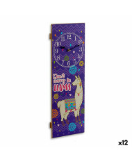 Wall Clock Gift Decor Llama 2,5 x 60 x 20 cm (12 Units)