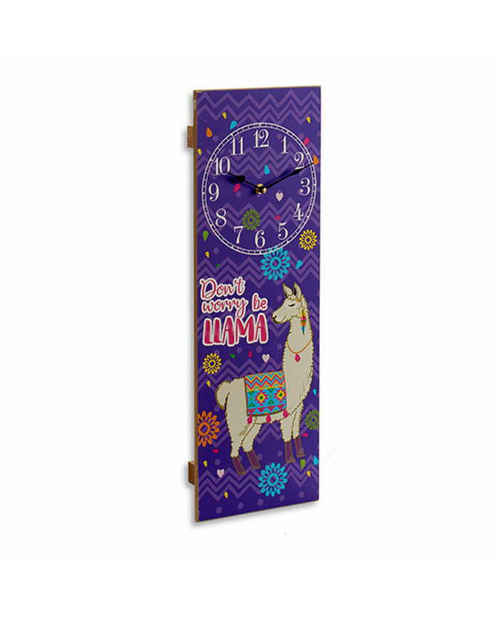 Wall Clock Gift Decor Llama 2,5 x 60 x 20 cm (12 Units)