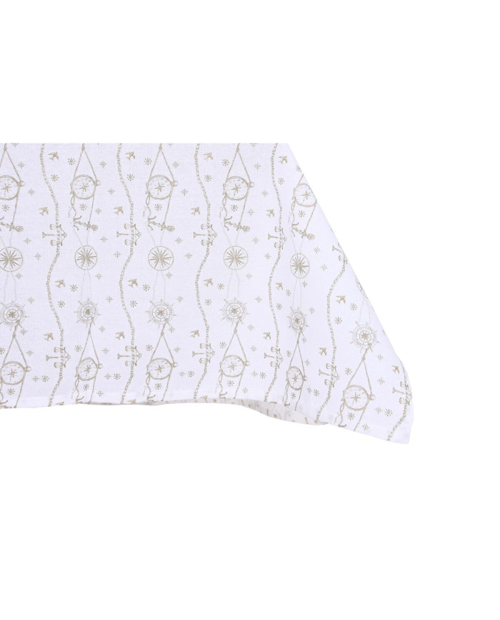 Tablecloth and napkins DKD Home Decor 150 x 150 x 0,5 cm Blue Brown White (2 Units)